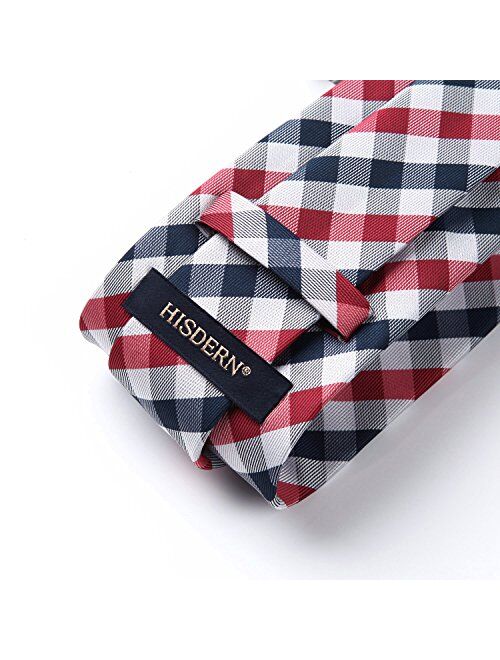 HISDERN Handmade Tie 2.75 Inches Casual Skinny Neckties for Men with Pocket Square Set