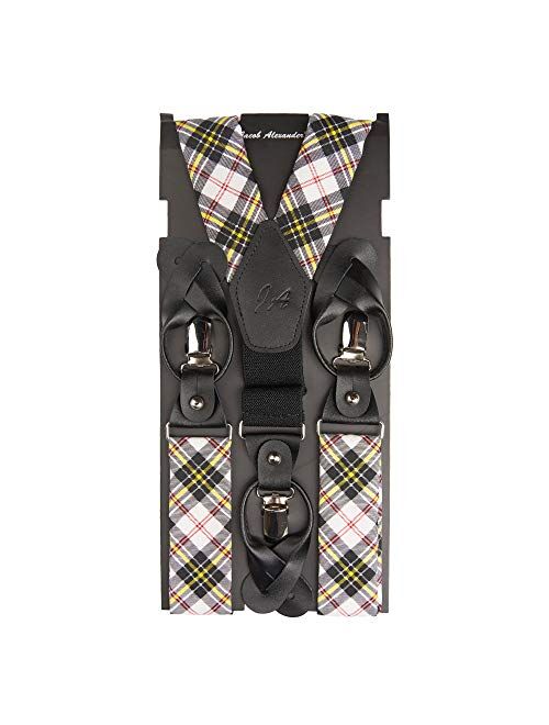 Jacob Alexander Men's Royal Tartans Plaid Y-Back Suspenders