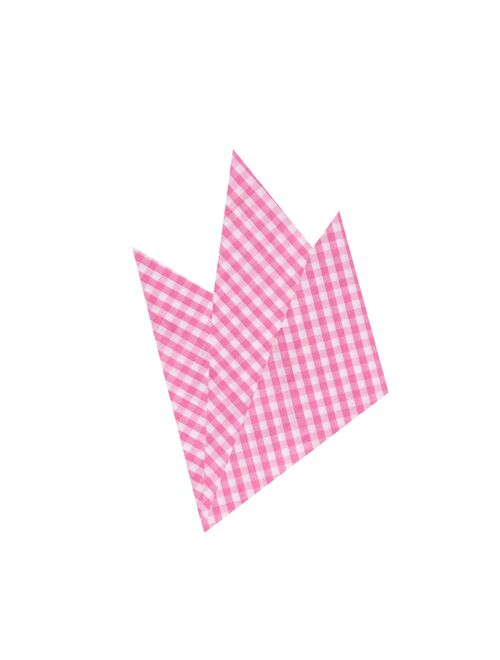 Jacob Alexander Boys' Gingham Checkered Pattern Suspenders and Pocket Square Set - Pink