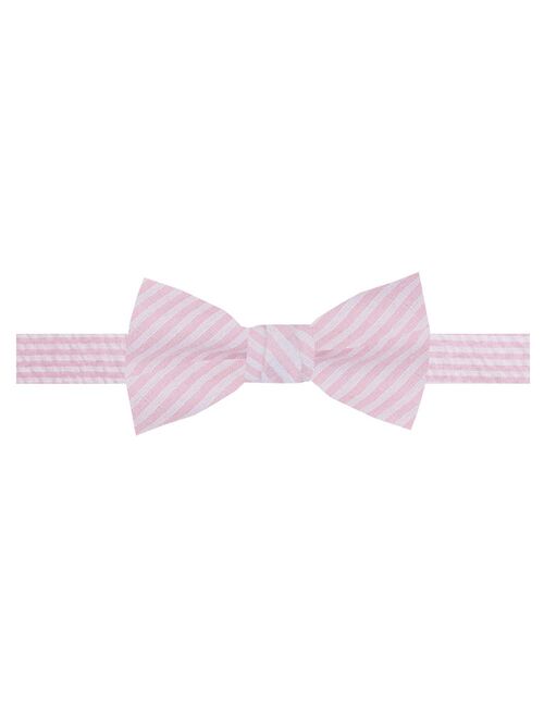 Jacob Alexander Boys' Seersucker Suspenders and Pre-Tied Banded Bow Tie Set - Pink