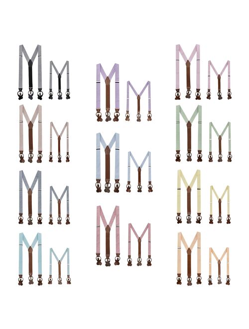 Jacob Alexander Men and Boys Seersucker Suspenders Set - Baby Blue