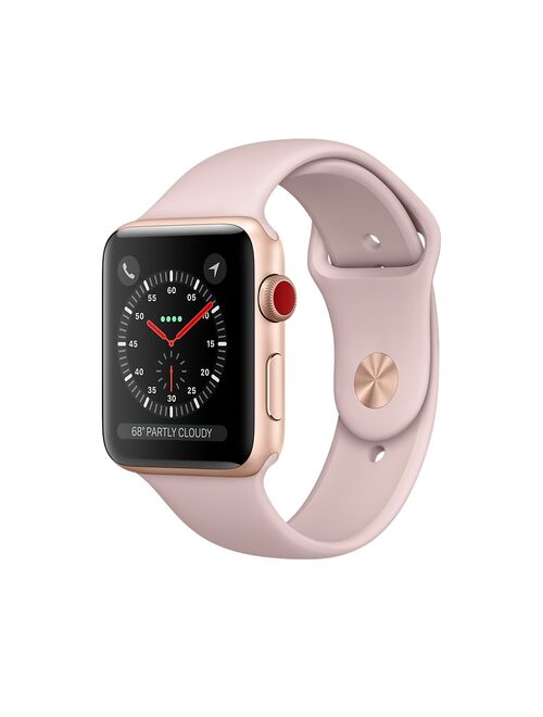 Refurbished Apple Watch - Series 3 - 38mm - Gold Aluminum Case - Pink Sand Sport Band