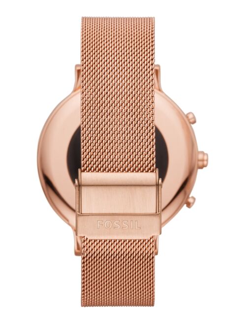 Fossil Tech Charter Rose Gold-Tone Stainless Steel Mesh Bracelet Hybrid Smart Watch 42mm