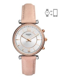 Women's Hybrid Smart Watch Carlie Blush Leather Strap Watch 36mm