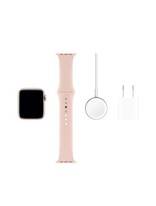 Apple Watch Series 5 (GPS, 44MM) - Silver Aluminum Case with White Sport Band (Renewed)