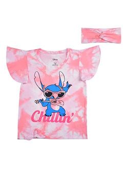 Girl's Lilo n Stitch Chillin' Bow Tee Shirt with Headband