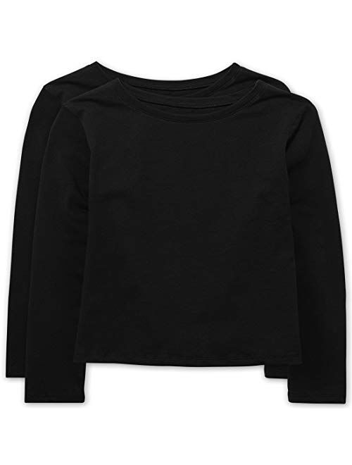 The Children's Place Girls' Long Sleeve Solid T-Shirt 2 Pack Set