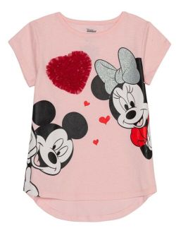 Little Girls Minnie Mouse Heart T-Shirt