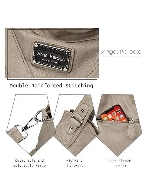 Angel Barcelo Womens Fashion Handbags Tote Bag Cross Body Shoulder Bag Top Handle Satchel Purse