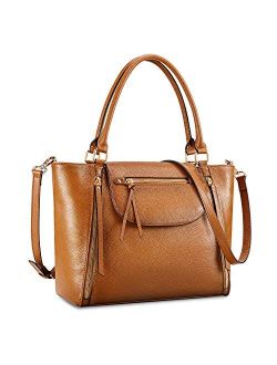Kattee Genuine Leather Tote Bag for Women, Large Shoulder Purse Designer Satchel Handbag