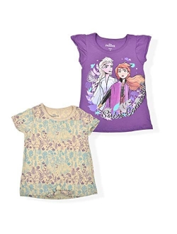 Frozen Girls 2-Pack Tees, Knotted Shirt and Ruffle Sleeve Top