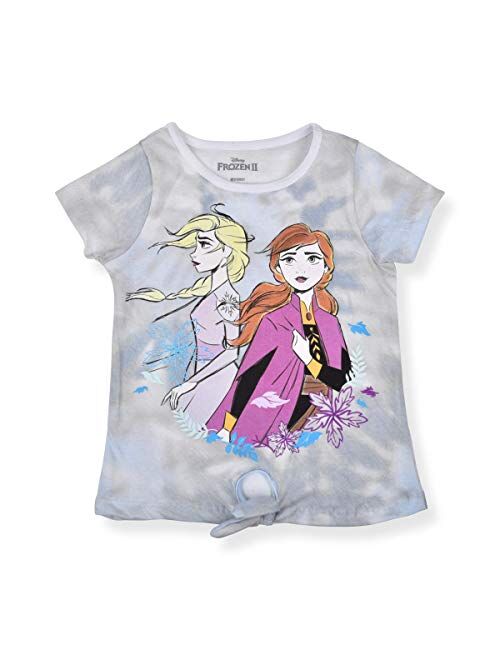 Disney Frozen Girls 2-Pack Tees, Knotted Shirt and Ruffle Sleeve Top
