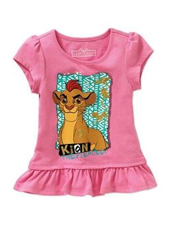 Lion Guard Girl's Short Sleeves Tee Peplum Shirt, Kion, The Fiercest Print