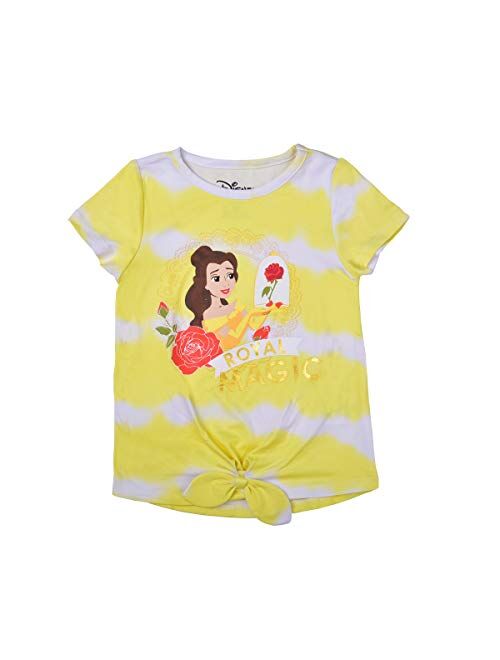 Disney Girl's Beauty and The Beast Short Sleeves Tee Shirt for Kids, Belle Print
