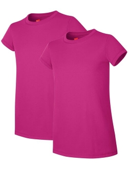 Girls Basic Short Sleeve T-Shirts, 2-Pack, Sizes 4-16
