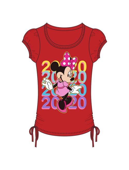 Disney Youth Girls 2020 Minnie Color Repeat Side Tie Top, Red L
