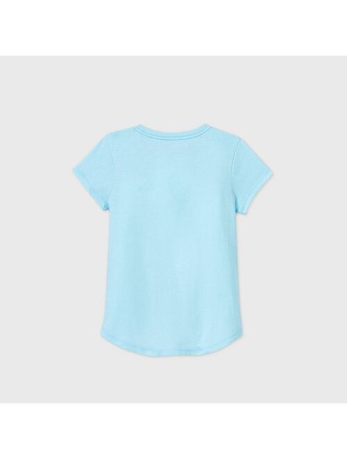 Girls' Disney Princess 'Forever Friends' Short Sleeve Graphic T-Shirt - Blue
