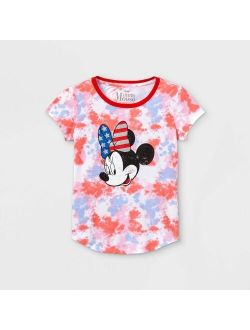 Girls' Disney Minnie Mouse Tie-Dye Short Sleeve Graphic T-Shirt
