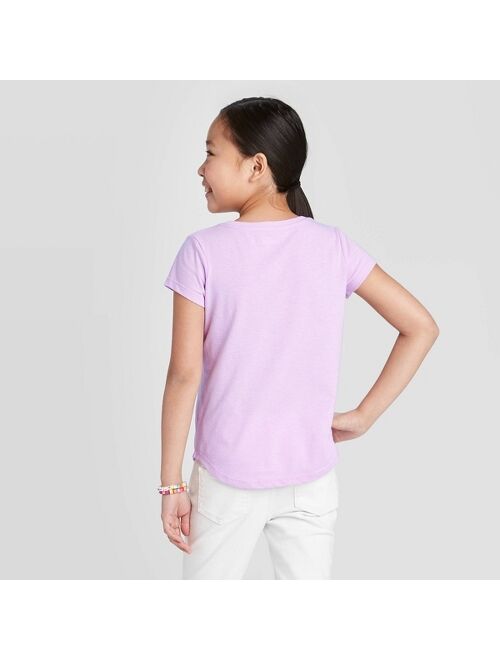 Girls' Disney Zombies and Cheerleaders Short Sleeve Graphic T-Shirt - Purple