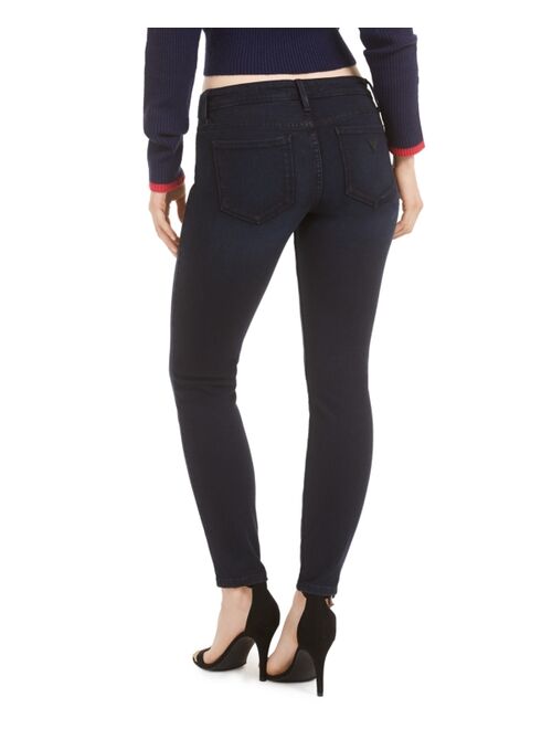 Guess Black Denim Solid Mid-rise Skinny Jeans