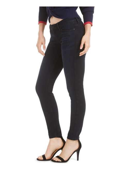 Guess Black Denim Solid Mid-rise Skinny Jeans