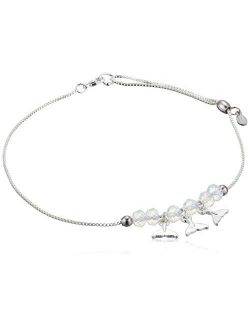Women's Whale Tail Anklet, Sterling Silver