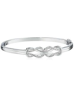 Sterling Silver Diamond Double Knot Bangle Bracelet (1/4 cttw, J Color, I3 Clarity)