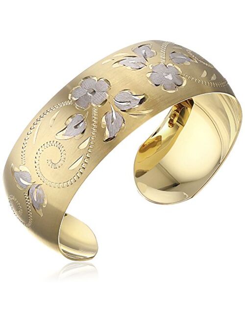 14k Yellow Gold-Filled Hand Engraved Cuff Bracelet