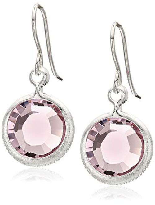 Alex and Ani Women's Swarovski Color Code Earrings June Light Amethyst, Shiny Silver, One Size