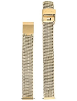 Women's 12mm Stainless Steel Mesh Watch Strap, Color: Gold-tone (Model: SKB2049)
