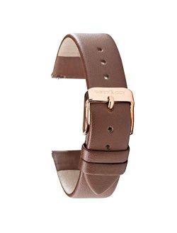 WRISTOLOGY Leather Watch Band Straps - Quick Release - Replacement for Mens or Womens Choose Color And Width 14mm, 16mm, 18mm, 20mm, 22mm