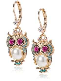 Pearl Critters Owl Drop Earrings