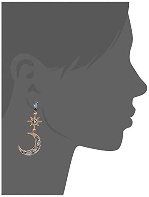 Betsey Johnson Celestial Moon & Star Drop Earrings