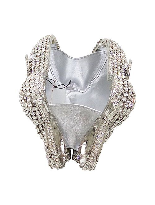 Boutique De FGG Elephant Evening Clutches Bags Metal Crystal Clutch Minaudiere Wedding Bridal Purses and Handbags