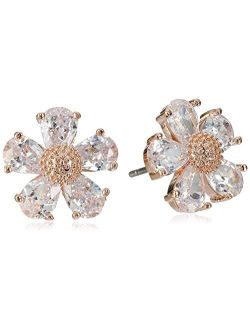 Crystal Flower Stud Earrings