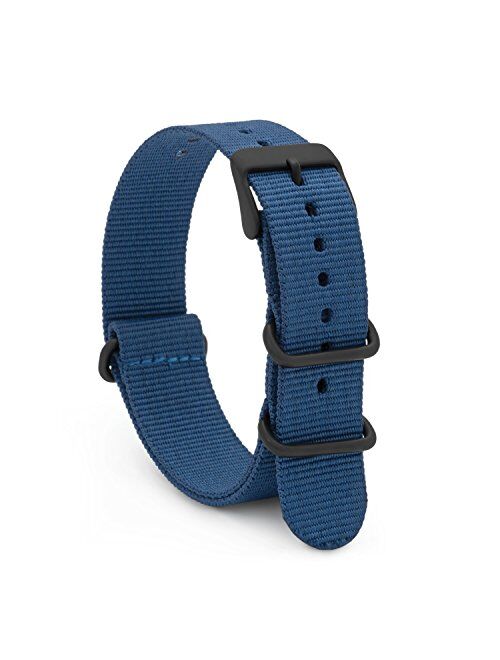 Speidel NATO Style Watch Band 20mm Woven Military Style Nylon Strap with Heavy Duty Stainless Steel Keepers and Buckle-Multiple Color Options