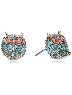 Pave Owl Stud Earrings