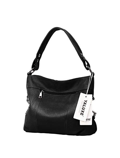 YALUXE Genuine Leather Shoulder Bag Stylish Womens Crossbody Travel Top-Handle