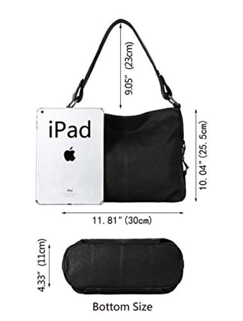 YALUXE Genuine Leather Shoulder Bag Stylish Womens Crossbody Travel Top-Handle