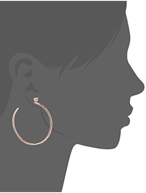 Betsey Johnson Crystal Bow Hoop Earrings