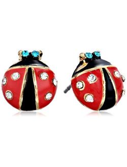 Red & Black Ladybug Stud Earrings