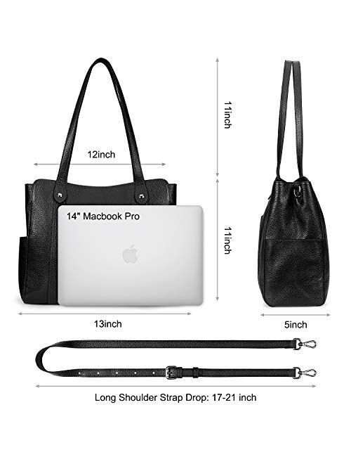 S-ZONE Women Soft Genuine Leather Tote Ladies Handbag Shoulder Bag Purse(Medium)
