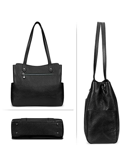 S-ZONE Women Soft Genuine Leather Tote Ladies Handbag Shoulder Bag Purse(Medium)