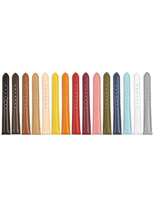 StrapsCo Classic Women's Leather Quick Release Watch Band Strap - Choose Your Color/Length - 8mm 10mm 12mm 14mm 16mm 18mm 20mm 22mm 24mm