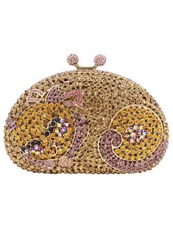 Women Rhinestone Evening-Bag Chain Wedding Clutch-Purse Luxury Handbag Cat