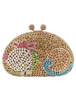 Women Rhinestone Evening-Bag Chain Wedding Clutch-Purse Luxury Handbag Cat