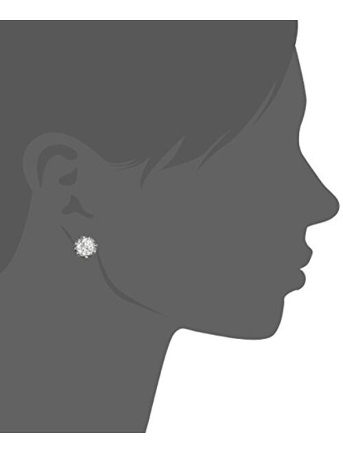 Betsey Johnson "Cz Ears" Crystal Cubic Zirconia Ruffled Round Stud Earrings