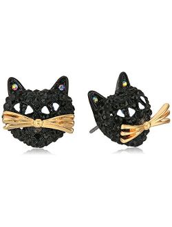 Pave Cat Stud Earring