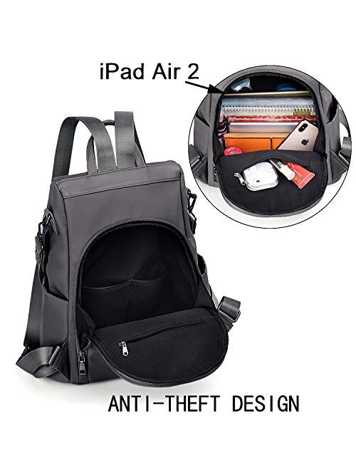 UTO Fashion Backpack Anti-Theft Rucksack School College Bookbag Shoulder Purse Nylon/PU Leather Version
