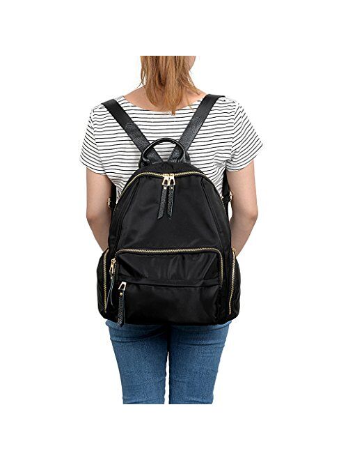 UTO Backpack Purse for Women Men Waterproof Lightweight Unisex Rucksack College Bookbag Shoulder Purse Black 182